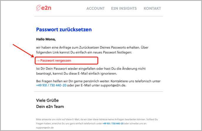 Passwort vergessen (Manager-Zugang)